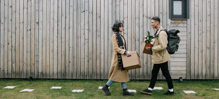 a couple moving boxes