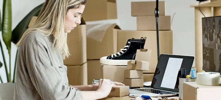 woman packing