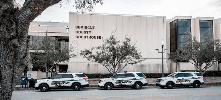 Police Cars in Front of Custody