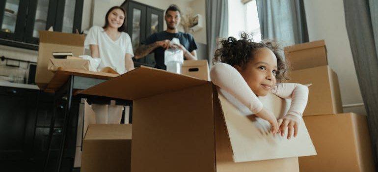 a family moving with Orange County movers