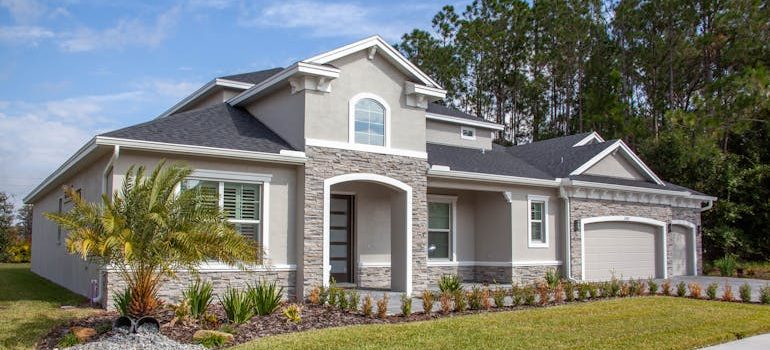 View of a Modern Family House in the Suburbs