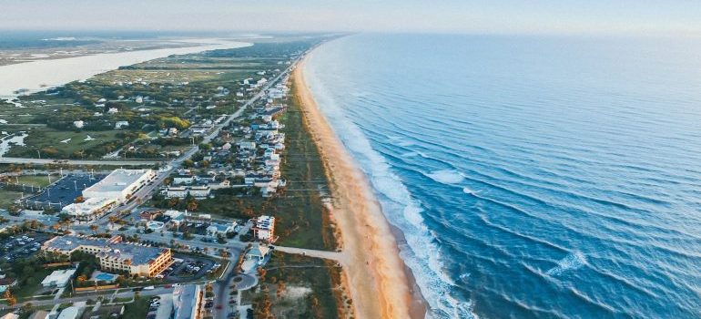 aerial view of a coast