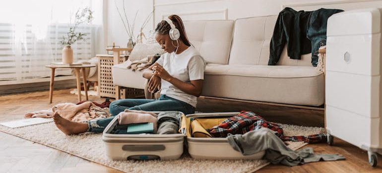 A Woman Packing Suitcase