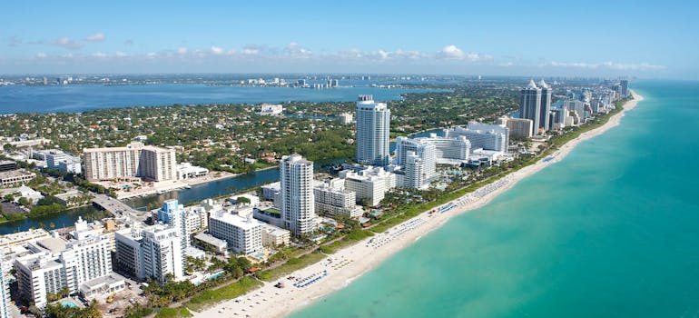Aerial View of City Buildings Near Body of Water