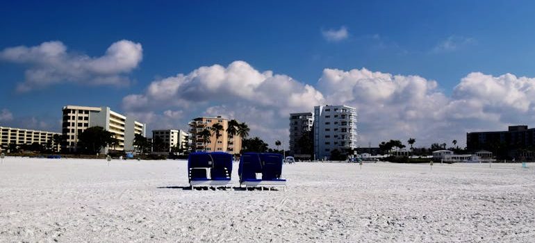 Seats on Sunlit Beach
